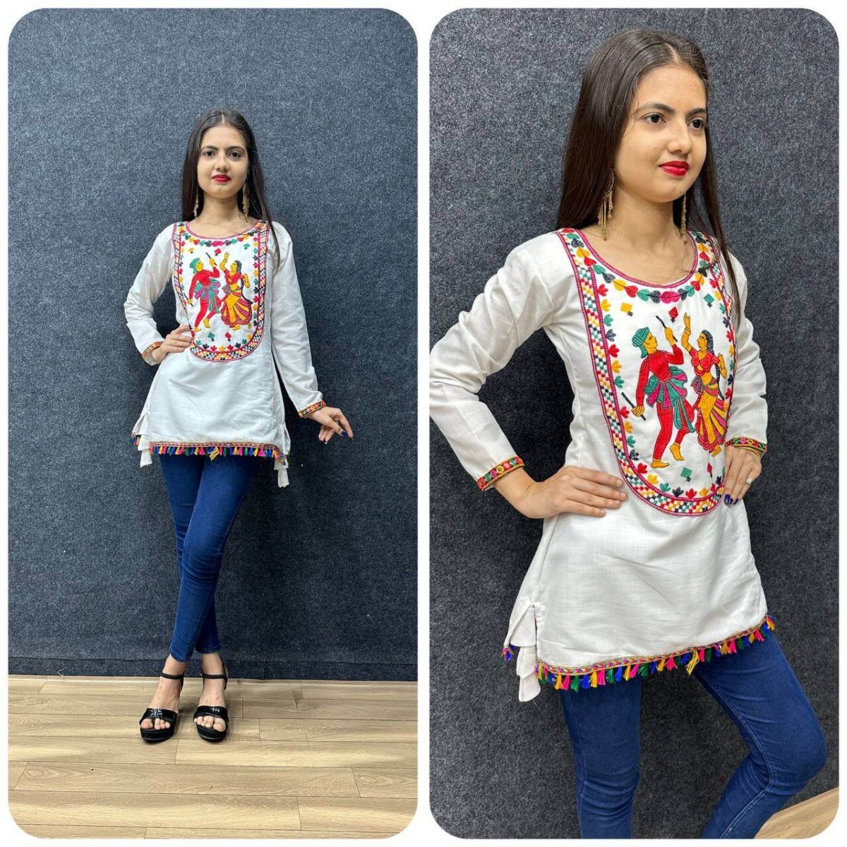 Elegant Navratri Kurti for Women: Pure Cotton with Embroidery & Stylish  Patterns - dvz0003798