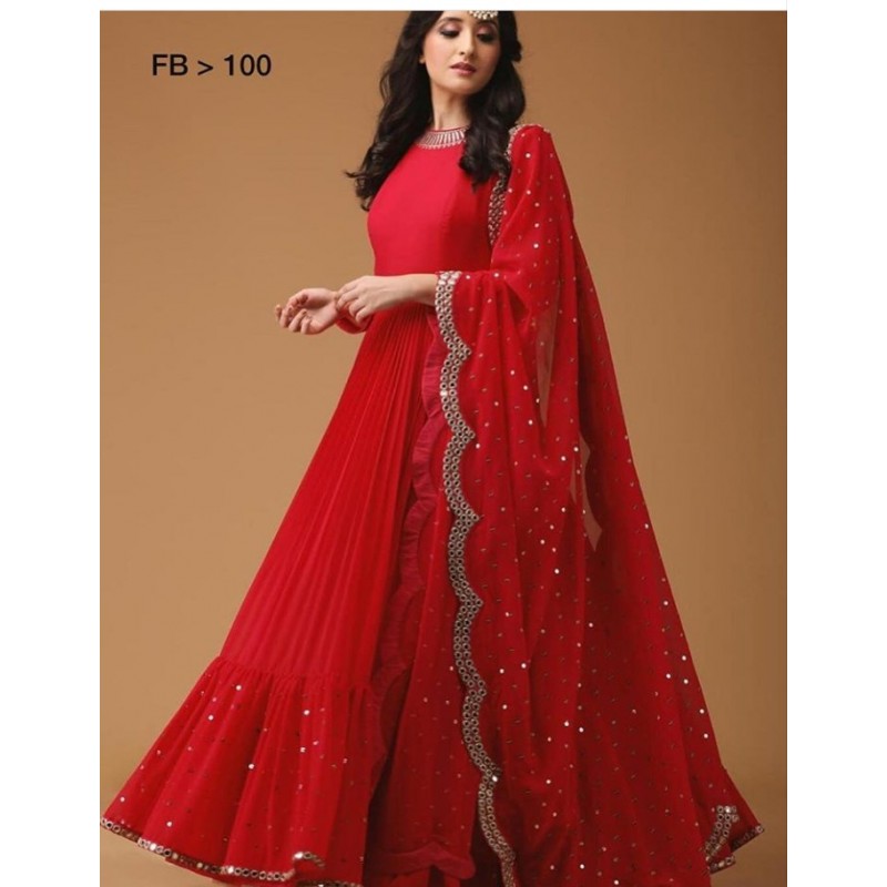 Designer Red Color Karwa Chauth Special Dress Online, 53% OFF