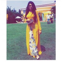 yellow plazo dress