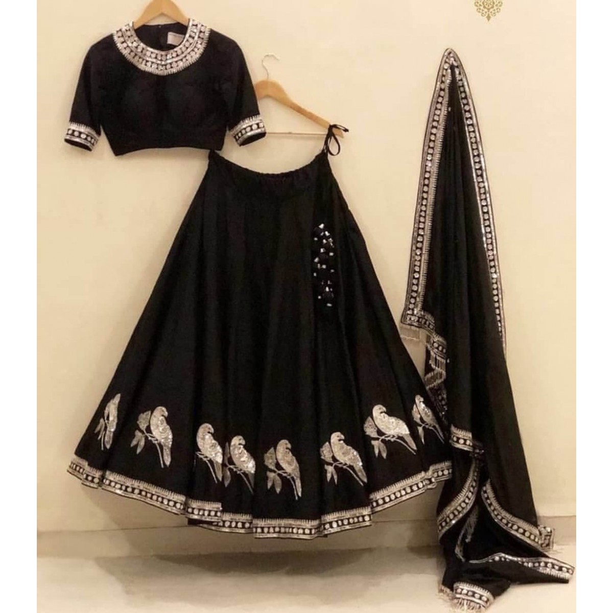 black lehenga for party