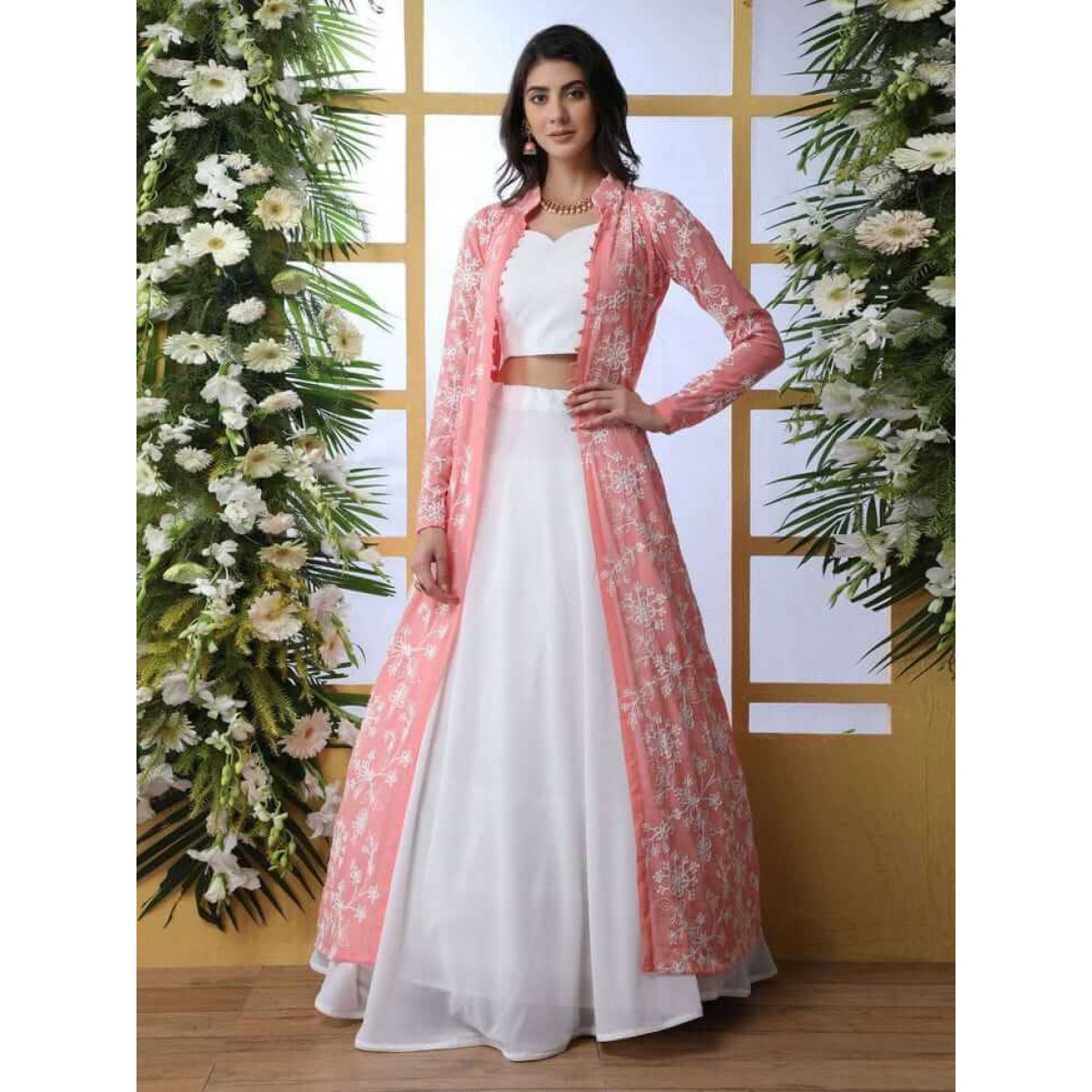 Buy Net Lehenga Choli With Jacket In Light Pink Color Online - LLCV01721 |  Andaaz Fashion