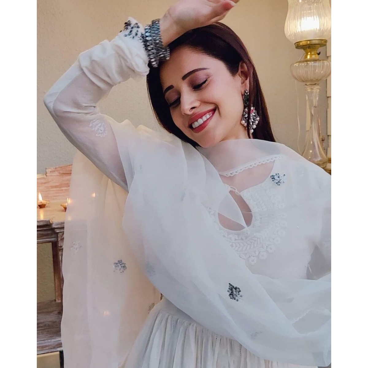 nushrat bharucha white suit