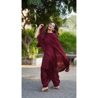 maroon colour punjabi suit design