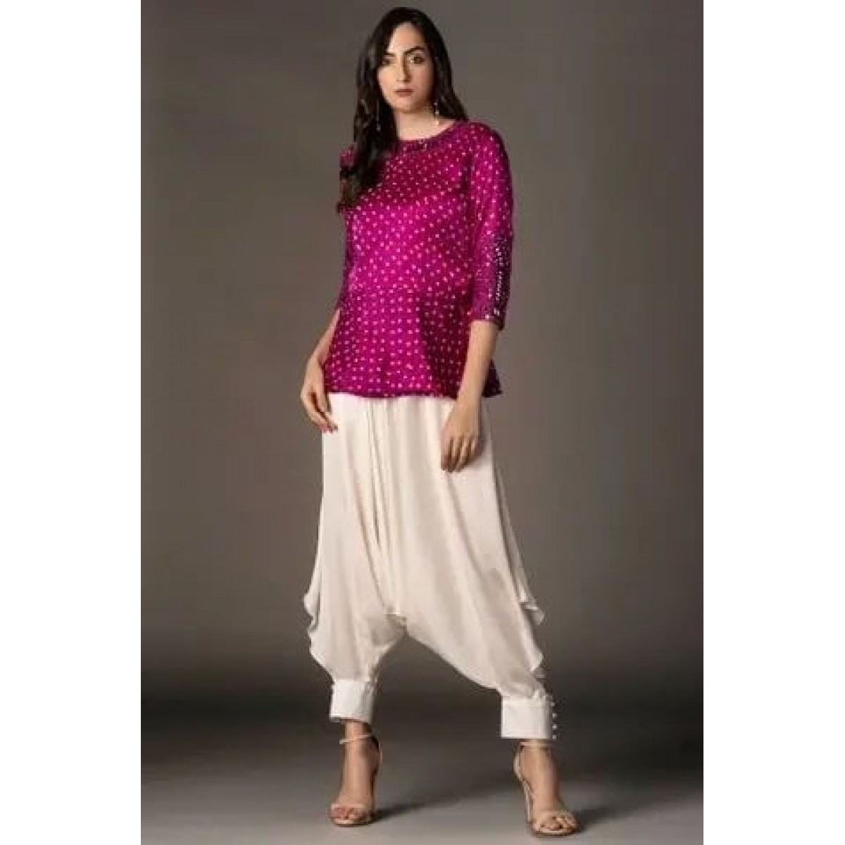 Beautiful Fusion Outfit Peplum Top With Dhoti